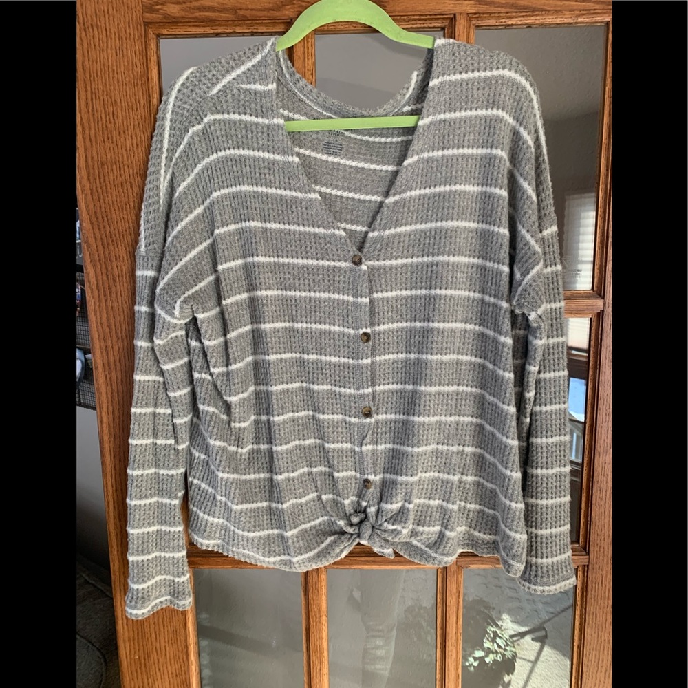 American eagle striped tie sweater.